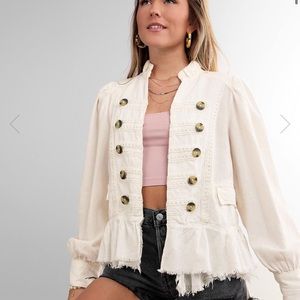 Free People Ariana Lace Trim Jacket